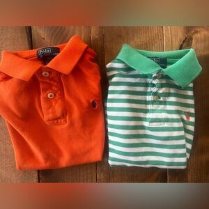 Polo by Ralph Lauren Kids Green Striped and Orange Polos 4/4T